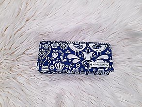 Peňaženky - Peňaženka modrá s vtáčikmi - 14586157_