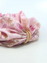 Šály a nákrčníky - Zľava - Pôvabný ružový nákrčník z ľanu s kvetinovým motívom "Jolie II." - 14586915_