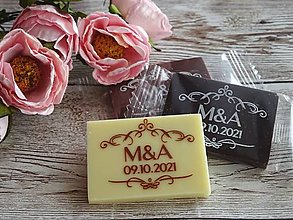 Darčeky pre svadobčanov - Mini svadobné čokoládky s personalizáciou - ČOKOTABLIČKY - 14585999_