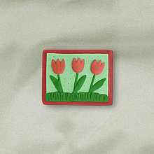 Brošne - Kvetinová idylka – brošňa tulipány - 14587581_