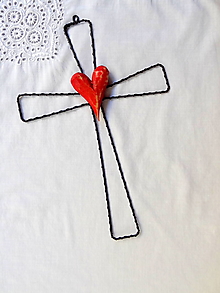 Dekorácie - kríž - Lásku bez kríža nenájdeš ... - 14589789_