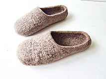 Ponožky, pančuchy, obuv - Vlnené papuče hnedé ON- škorica - 14588251_
