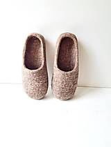 Ponožky, pančuchy, obuv - Vlnené papuče hnedé ON- škorica - 14588254_