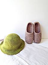 Ponožky, pančuchy, obuv - Vlnené papuče hnedé ON- škorica - 14588281_