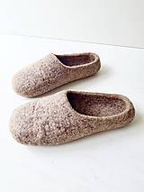 Ponožky, pančuchy, obuv - Vlnené papuče hnedé ON- škorica - 14588290_