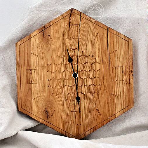 Drevené hodiny - Včelár (natur)