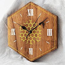 Hodiny - Drevené hodiny Včelár (farebné) - 14589114_
