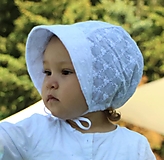 Detské čiapky - Letný detský čepček madeira Anička biely - 14592649_
