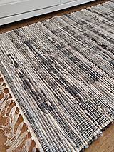 Úžitkový textil - Ručne tkaný koberec, šedý mix 60x150 cm - 14590933_