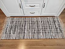 Úžitkový textil - Ručne tkaný koberec, šedý mix 60x150 cm - 14590934_
