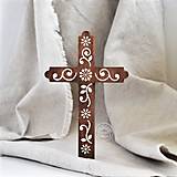 Dekorácie - Kríž drevený 20cm Spiral - 14592090_