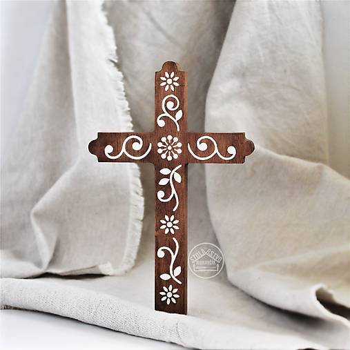  - Kríž drevený 20cm Spiral - 14592090_