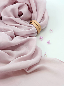 Šatky - Pôvabná dámska ľanová šatka/pléd svetloružovej farby "Roseline" - 14590396_