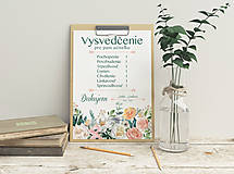 Papiernictvo - Vysvedčenie pre pani učiteľku 01 - 14592405_