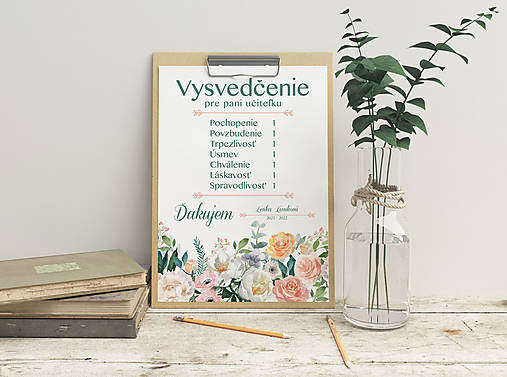 Papiernictvo - Vysvedčenie pre pani učiteľku 01 - 14592405_