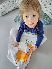 Detský textil - Vak s maľovanou žirafou 2-6rokov - 14591083_