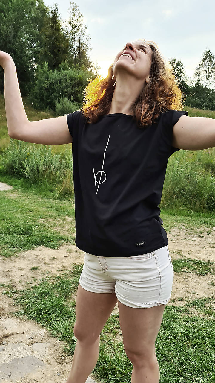 Tričko voľný strih M15 - strieborná potlač (XS)