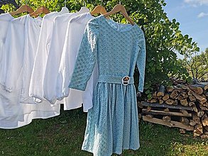 Detské oblečenie - Dievčenské šaty z madeiry - Mint - 14594919_