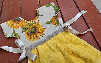 Úžitkový textil - Dekoračný uterák na rúru slnečnica na režnej - 14594915_