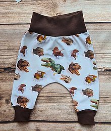 Detské oblečenie - Tepláčiky - dinosaurus (Hnedá) - 14594725_