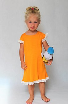 Detské oblečenie - Rostoucí letní merino šaty s KRAJKOU - 14593889_