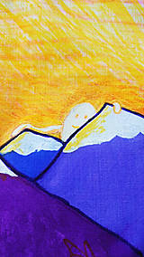 Nákupné tašky -  "Strážcovia hôr"  doma šitá textilná taška, ručne maľovaná - 14593992_
