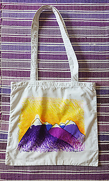 Nákupné tašky - "Strážcovia hôr"  doma šitá textilná taška, ručne maľovaná - 14593978_