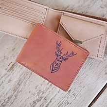 Peňaženky - Kožená peňaženka - Lorenzo s motívom jeleňa - 14597243_