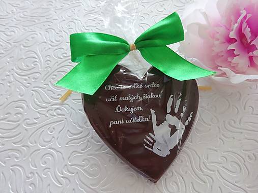Sladkosti - Čokoládové srdiečko pre PANI UČITEĽKU - 14596103_