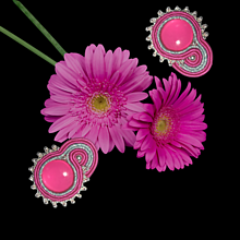 Náušnice - Rosa scuro handmade soutache náušnice - autorské šperky LEKIDA - 14597063_
