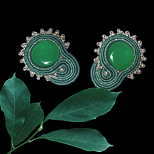 Náušnice - Verde handmade soutache náušnice - autorské šperky LEKIDA - 14597221_