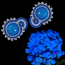Náušnice - Blu handmade soutache náušnice - autorské šperky LEKIDA - 14597229_