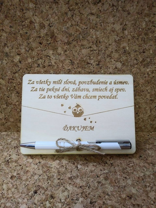 Papiernictvo - Pohľadnica pre pani učiteľku/vychovávateľku (pero zlaté) - 14596289_