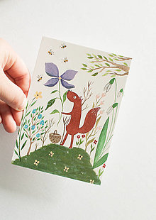 Papier - Pohľadnica "veverička" - 14598522_