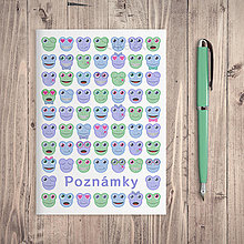 Papiernictvo - Zápisník žabky s osobnosťou (pastel edition) – diagonálny pruh - 14597674_
