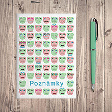 Papiernictvo - Zápisník žabky s osobnosťou (pastel edition) – farebná šachovnica - 14597677_