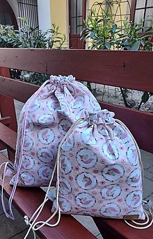 Batohy - Dievčenský batoh jednorožce (Sada) - 14601022_