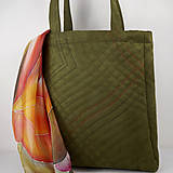 Iné tašky - Prešívaná taška - olivový semiš - 14600539_