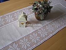 Úžitkový textil - Biele ľanové prestieranie s hviezdičkovým lemom - 14600904_