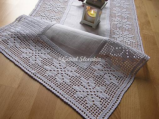 Úžitkový textil - Biele ľanové prestieranie s hviezdičkovým lemom - 14600898_