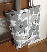 Nákupné tašky - taška sivé maky (na zips) - 14601333_