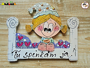 Tabuľky - Menovka - postieľka dievča - 14600858_
