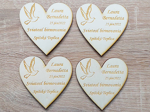 Drevená magnetka na birmovku 6,5cm