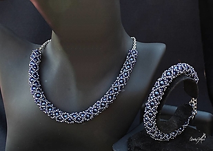 Sady šperkov - súprava PP kráľovsky modrá (náramok PP kráľovsky modrý) - 14603077_
