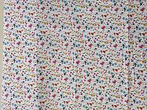 Textil - VLNIENKA výroba na mieru 100 % bavlna potlačená FLOWERS KVIETKY lúčne francúzsky dizajn - 14603492_