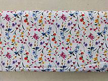 Textil - VLNIENKA výroba na mieru 100 % bavlna potlačená FLOWERS KVIETKY lúčne francúzsky dizajn - 14603497_