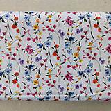 Textil - VLNIENKA výroba na mieru 100 % bavlna potlačená FLOWERS KVIETKY lúčne francúzsky dizajn - 14604552_