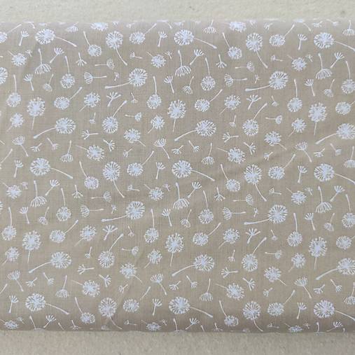 Textil - VLNIENKA DEKA a PRIKRÝVKA 100 % merino top super Kvietky Púpava / Pampeliska béžová  - 14604550_