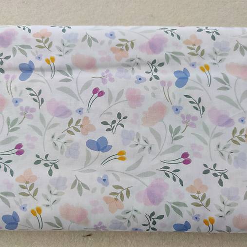 Textil - VLNIENKA výroba na mieru 100 % bavlna potlačená FLOWERS KVIETKY jemné francúzsky dizajn - 14604553_