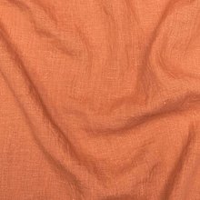 Textil - (16) 100 % predpraný mäkčený ľan oranžovo-okrová, šírka 150 cm - 14603347_